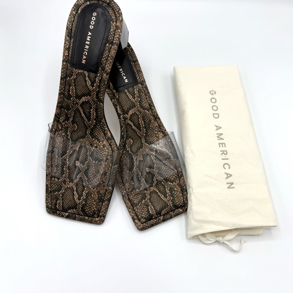 NEW Good American‎ Block Heel Slide Sandal Desert Snake Size 13 GA119K-X - Picture 5 of 13